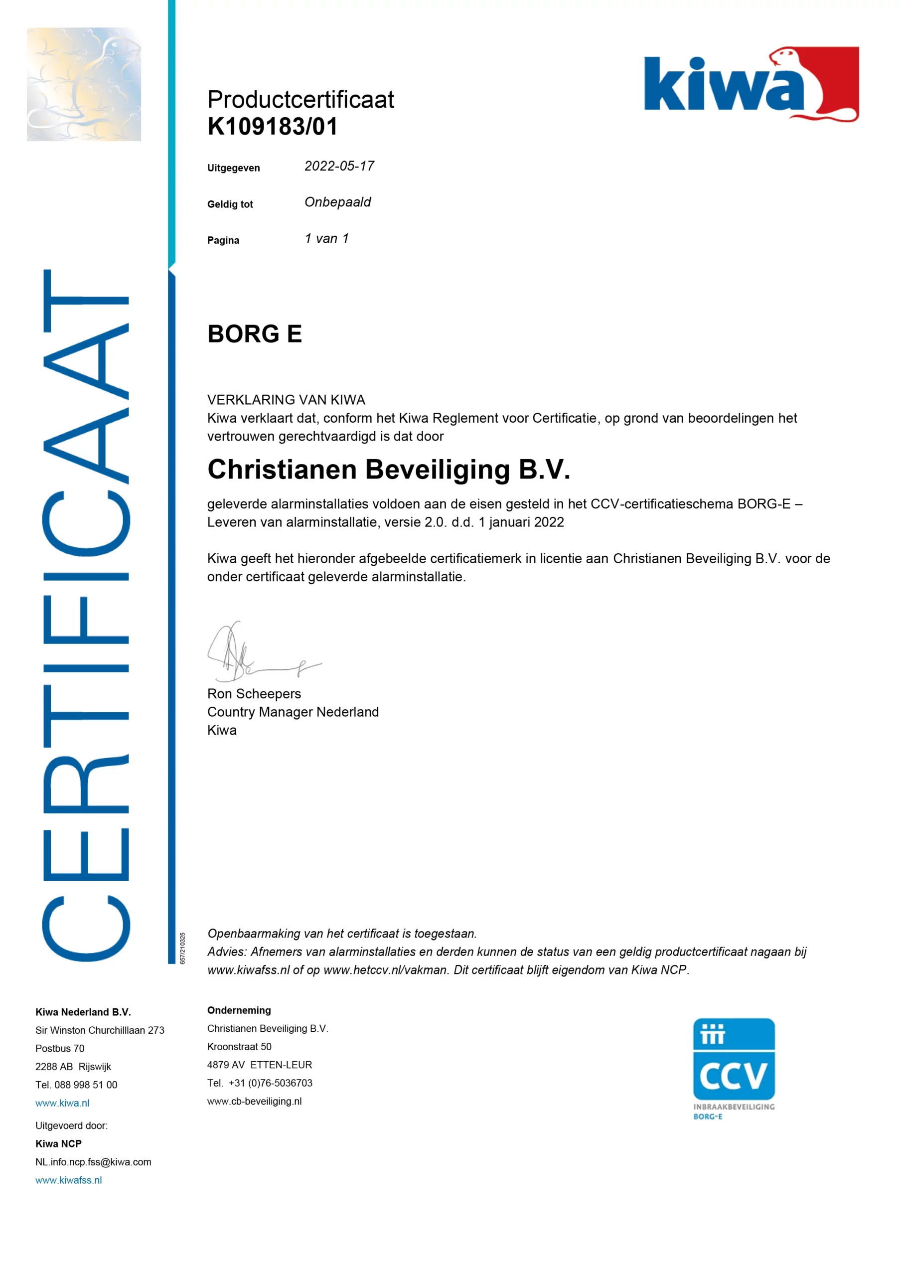 Christianen_Beveiliging_Borgcertificaat 17-05-2022 K109183-01 BORG-E V2